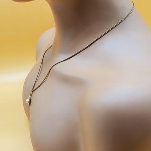 14k yellow gold cultured pearl pendant on 12kgf chain necklace image 4