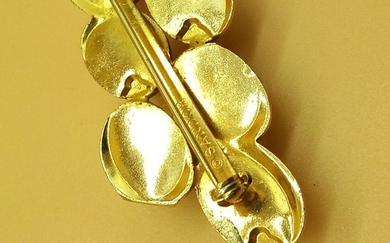Vintage SANDOR gold tone faux Turquoise brooch - image 6