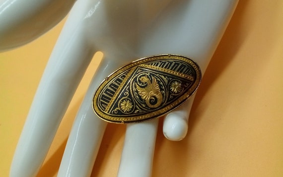 Lot De 6 Broches Anciennes Tolède - Acier Damasquiné (Damascene) - Bijoux Antiques - Occasion