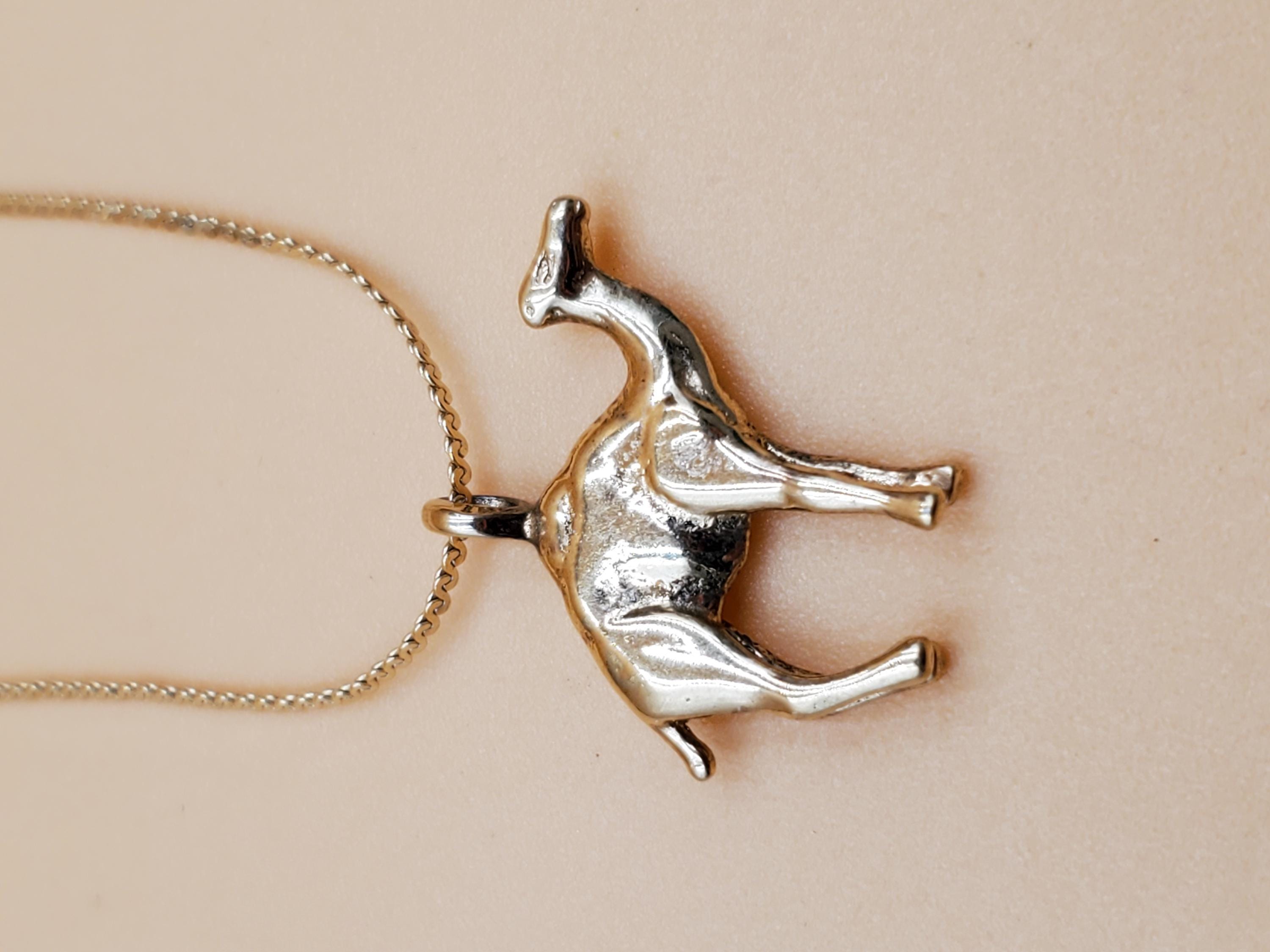 Sterling Silver 3D Camel Reversible Pendant - Antiqued Finish, Solid Silver, Weight 3.95g