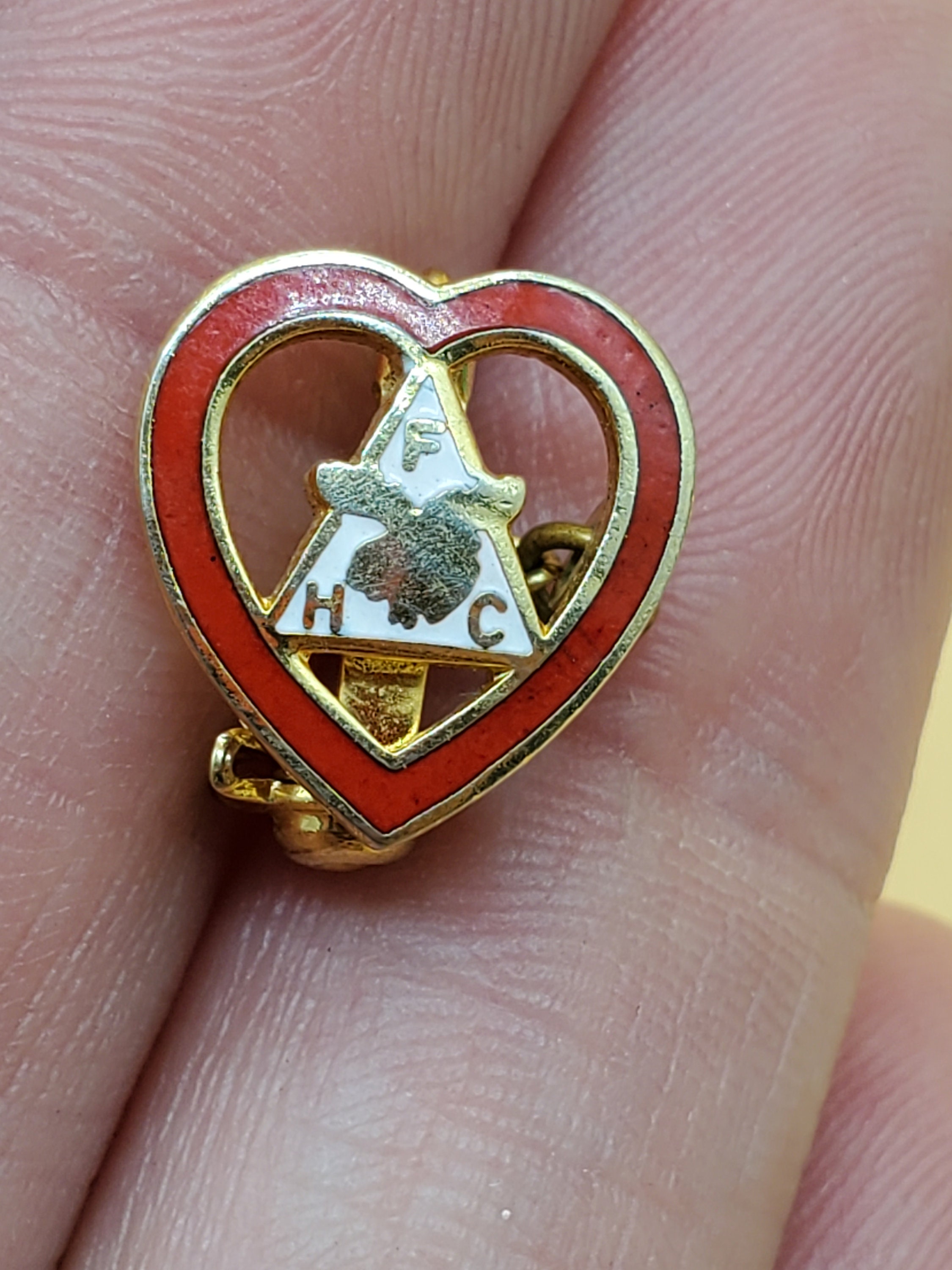 Vintage Ladies Moose Lodge Hat And Heart  Pin Vintage HFC Loyal Order of Moose Head Heart Elks Lodge Gold  main image 3