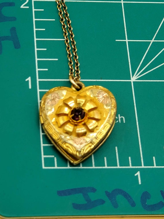 Vintage gold filled heart locket necklace - image 7
