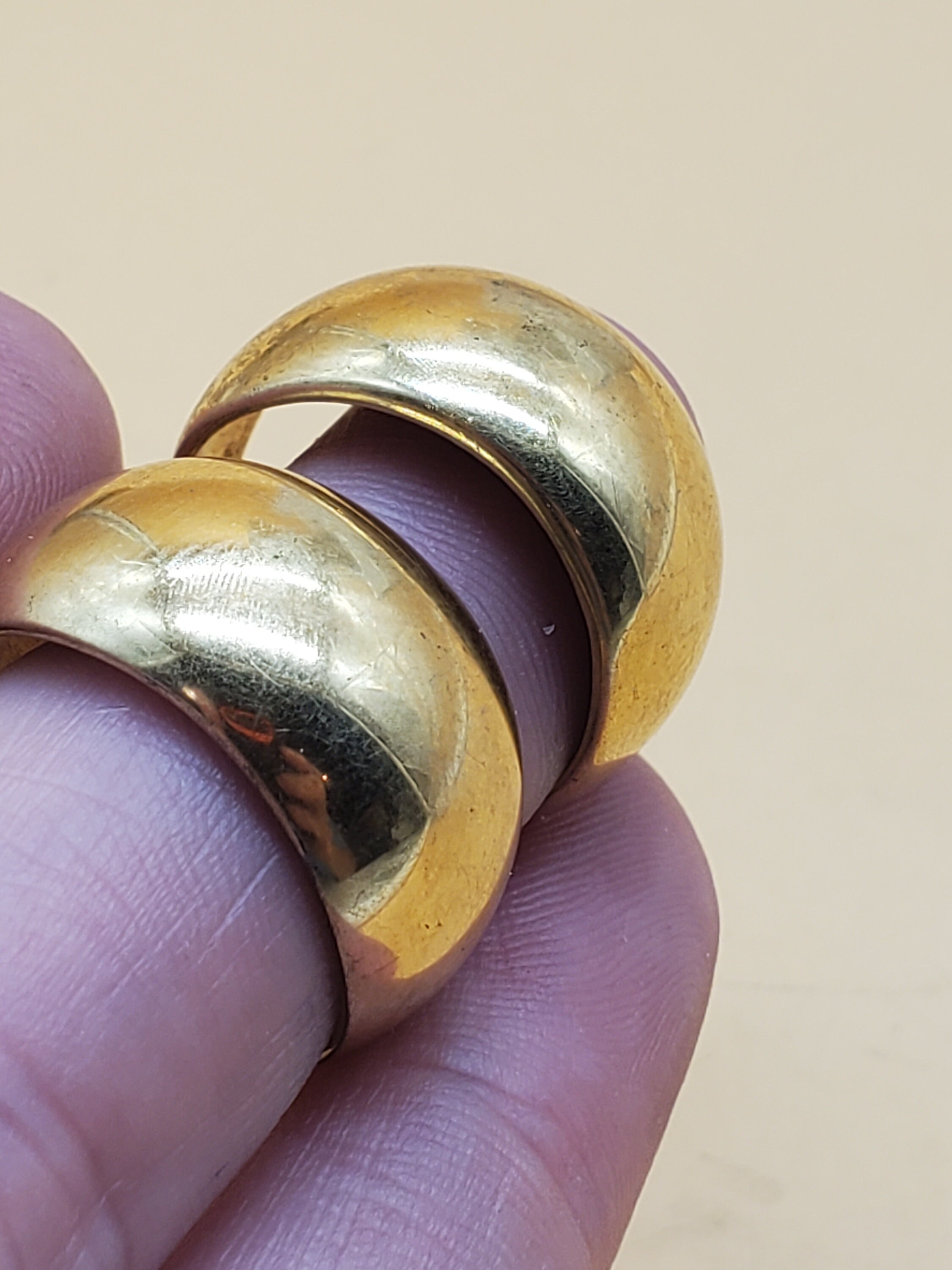 Vintage Monet Gold Tone Wide Band Pierced Hoop Earrings - Etsy