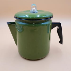 vintage MCM Green enamel percolator