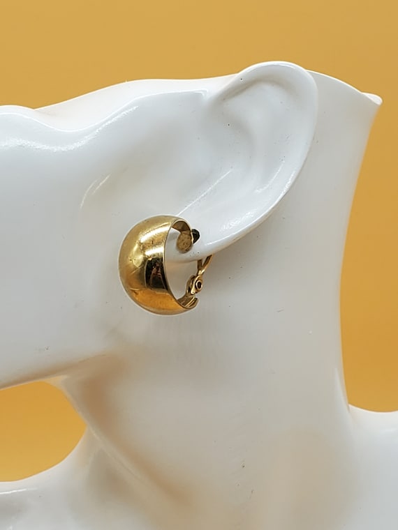 Vintage Monet Gold Tone Wide Band Pierced Hoop Earrings - Etsy