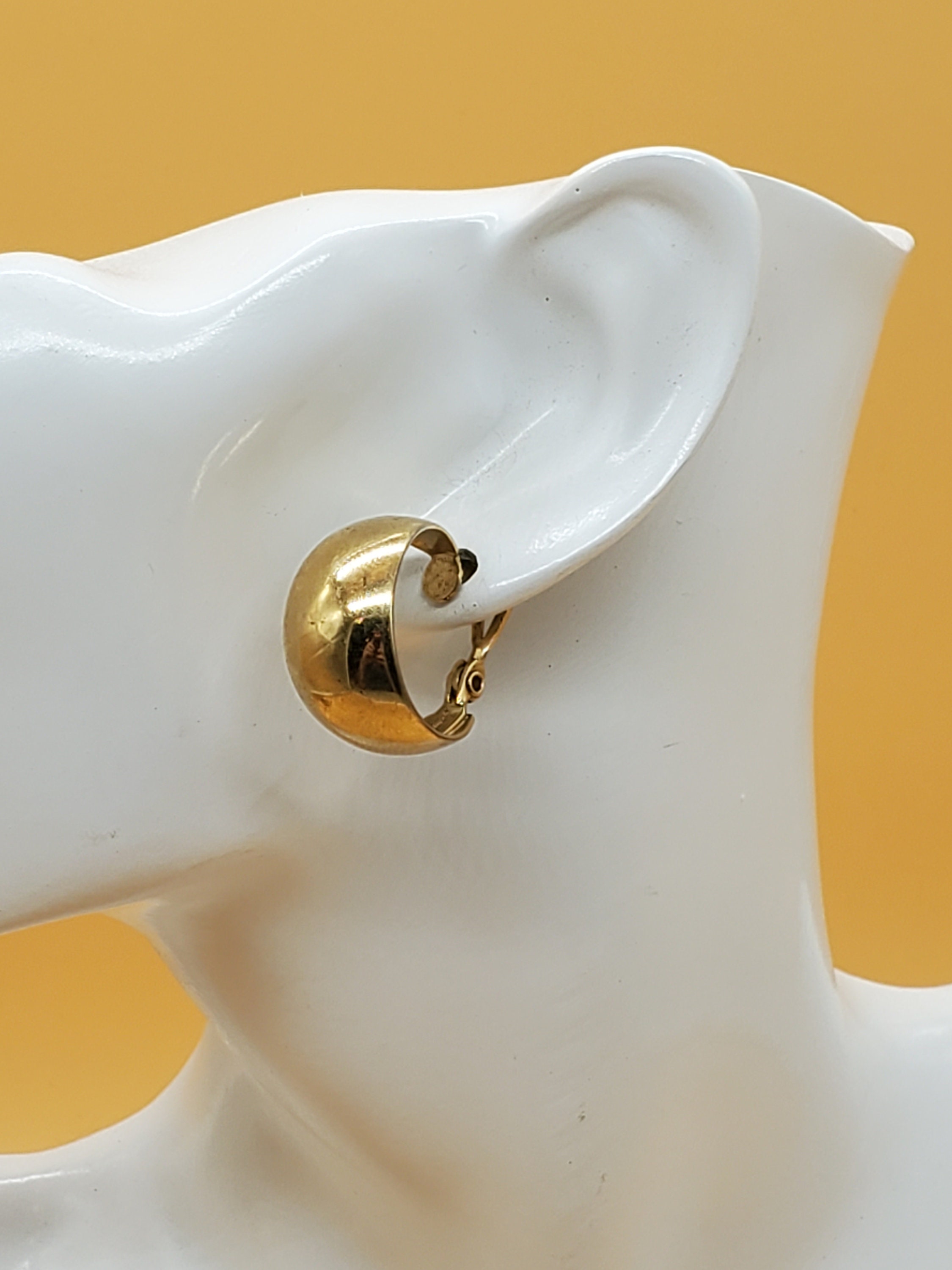 Vintage Monet Gold Tone Wide Band Pierced Hoop Earrings - Etsy