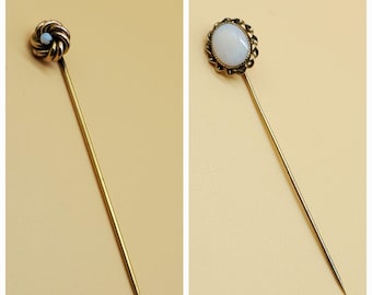 Broche de solapa vintage chapado en oro con ópalo, estilos selectos