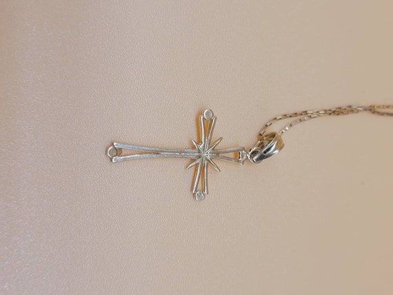 14k yellow gold cross pendant on 14k yellow gold … - image 9