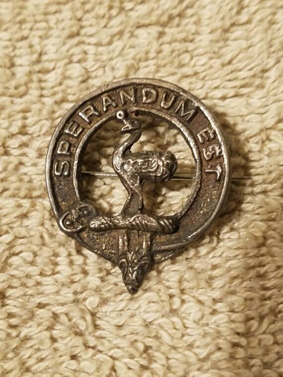 Tartan Clan Bruce Silver 925 Lapel Pin Badge 