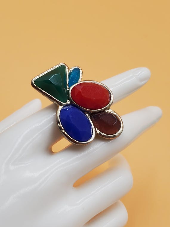 large colorful stone statement ring - image 2