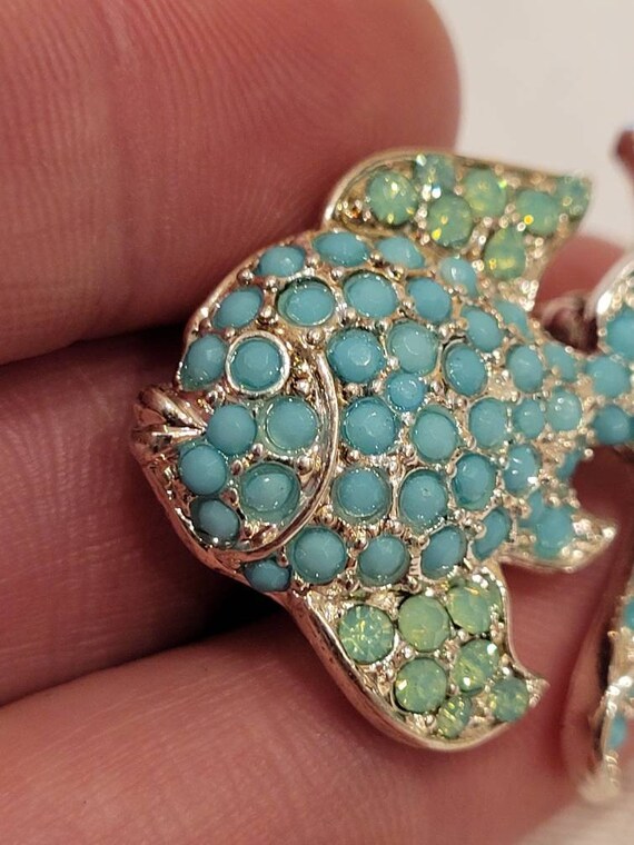 Rare Joan Rivers faux turquoise beaded tropical f… - image 6