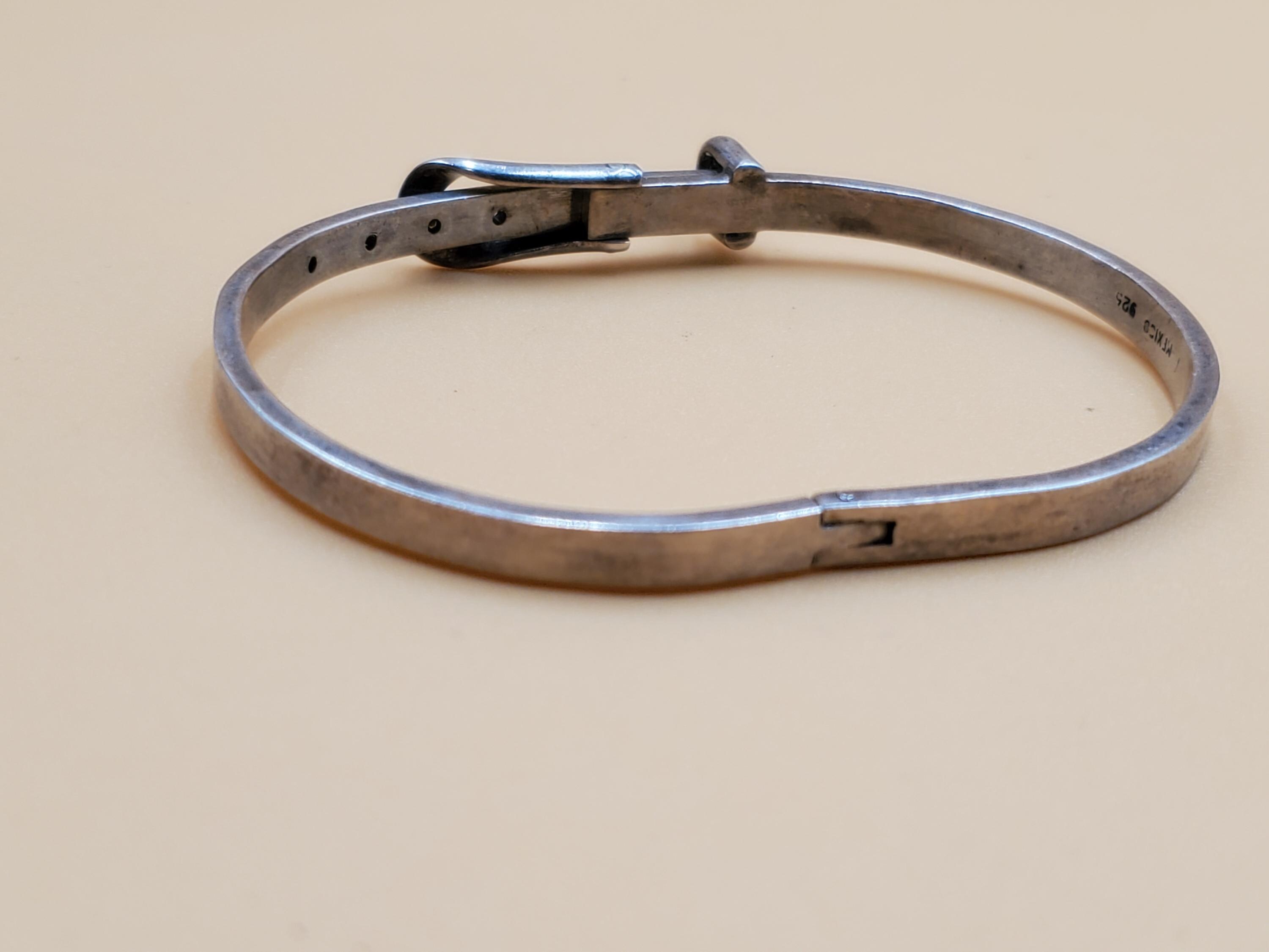 Vintage 925 Mexico Sterling Silver Adjustable Size Belt Buckle