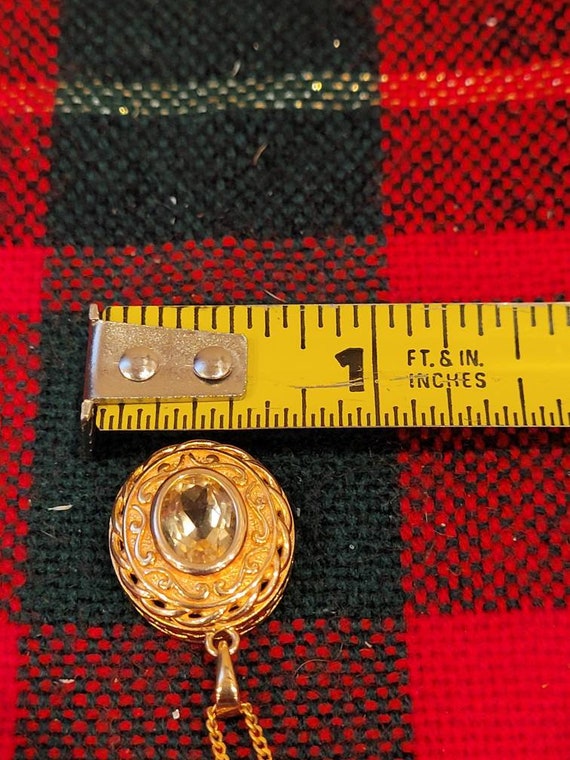 Vintage sterling Vermeil Peridot pendant necklace - image 10