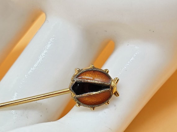 vintage enamel ladybug stick pin - image 2