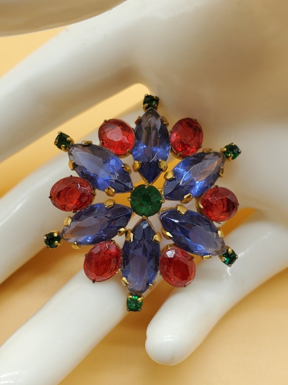 vintage colorful stone brooch pendant