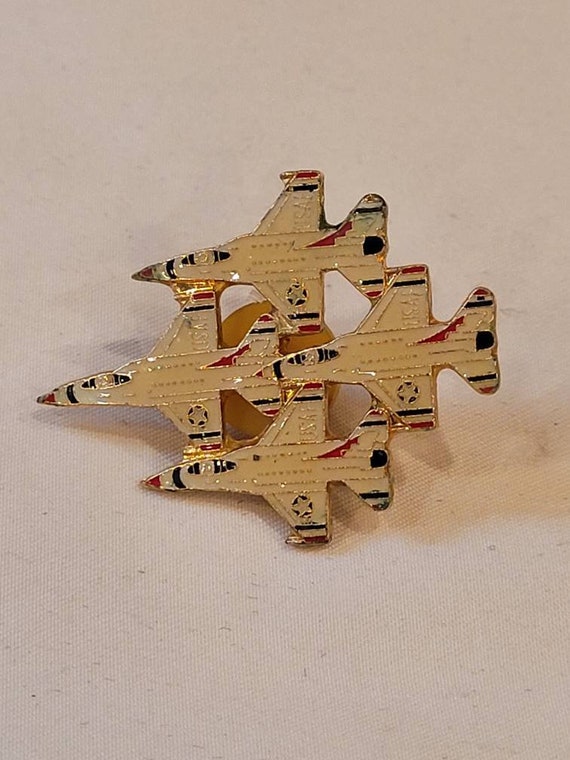 Vintage USAF Thunderbirds 4 jet plane pin