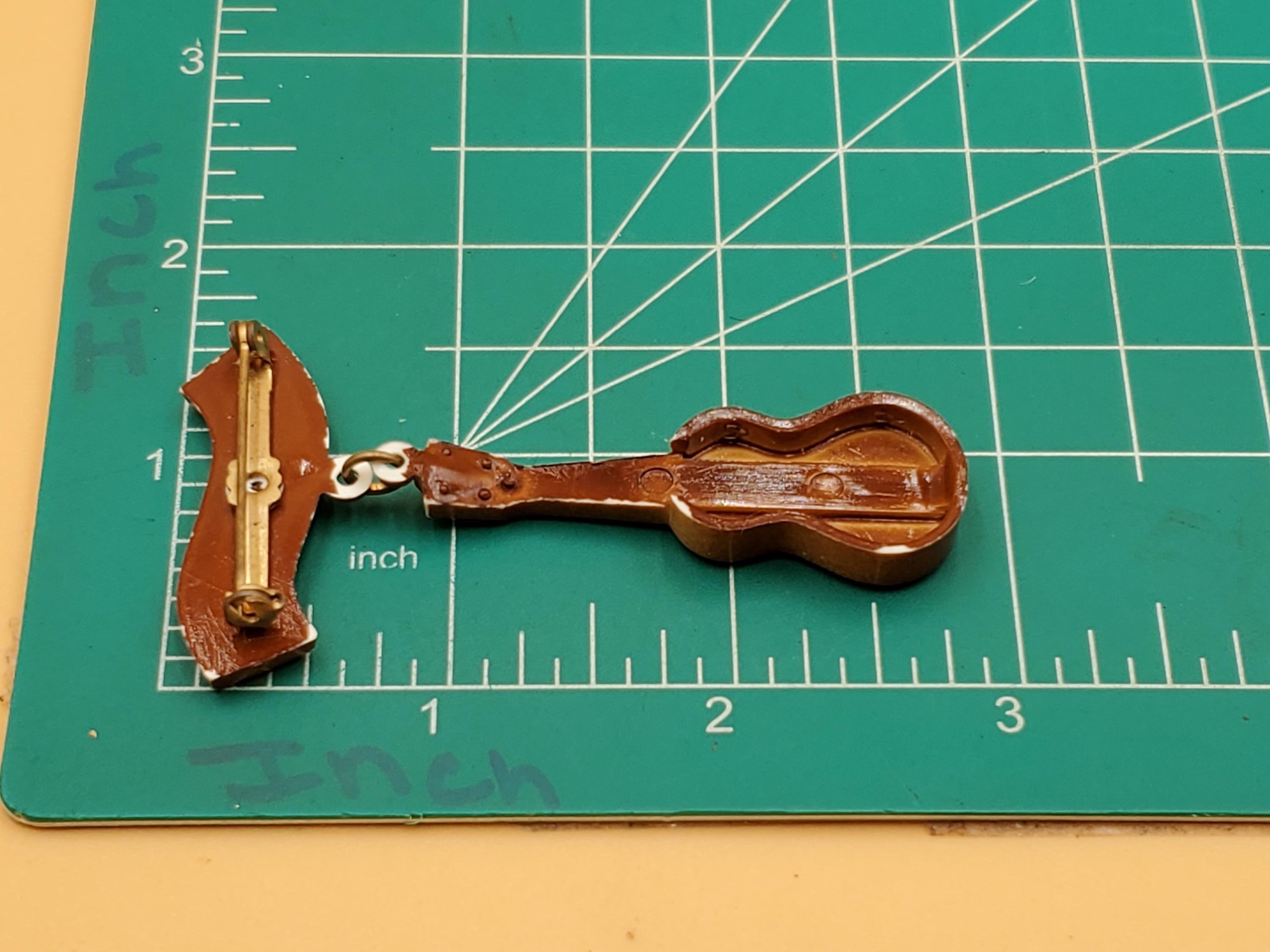 4 Pièces Broches Musicales Vintage De Pins Forme De Guitare