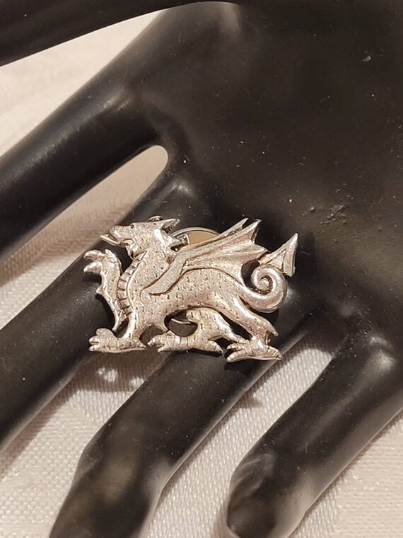 Vintage Sterling dragon pin