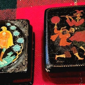 Vintage Russian Lacquer trinket box, select styles