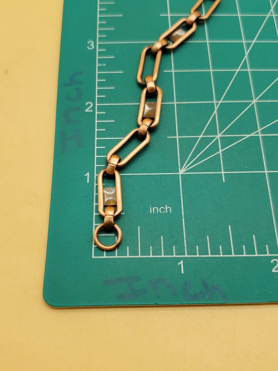 vintage solid copper two tone chain bracelet - image 9