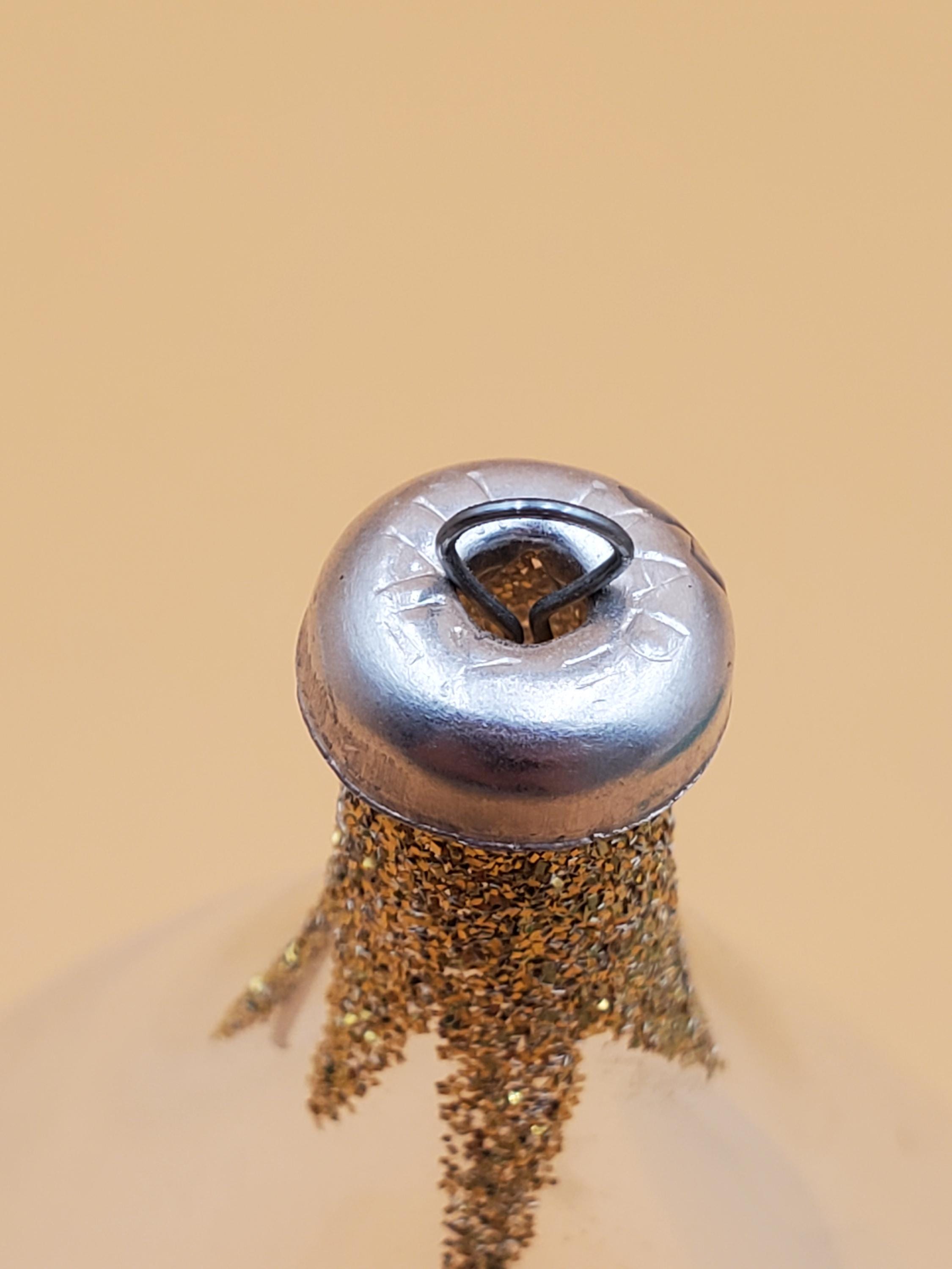 天使が入ったヴィンテージのイタリアガラスのグリッターオーナメント