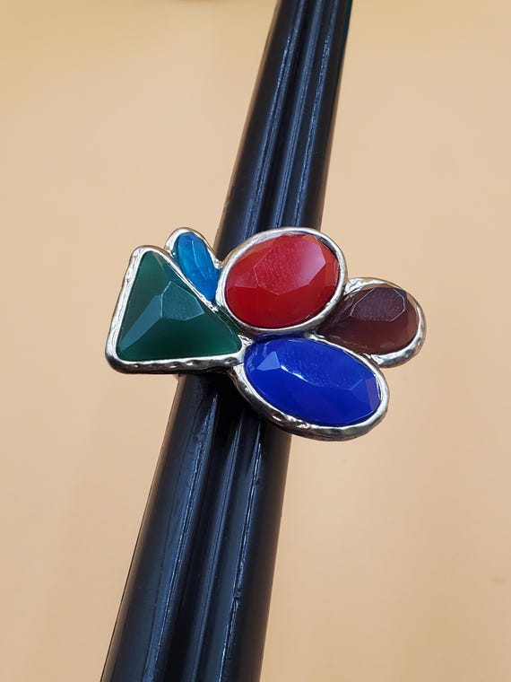 large colorful stone statement ring - image 1