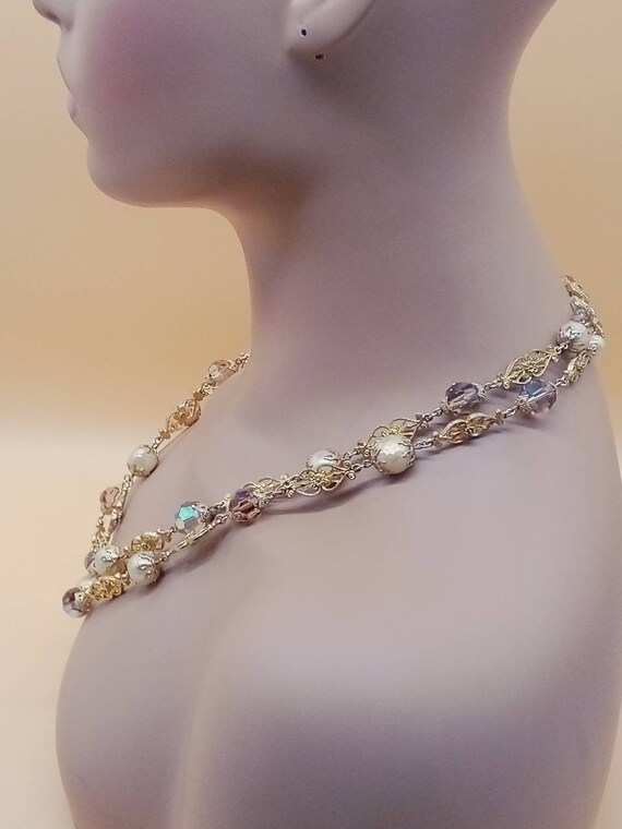 Vintage Vendome AB and faux baroque pearl beaded … - image 6