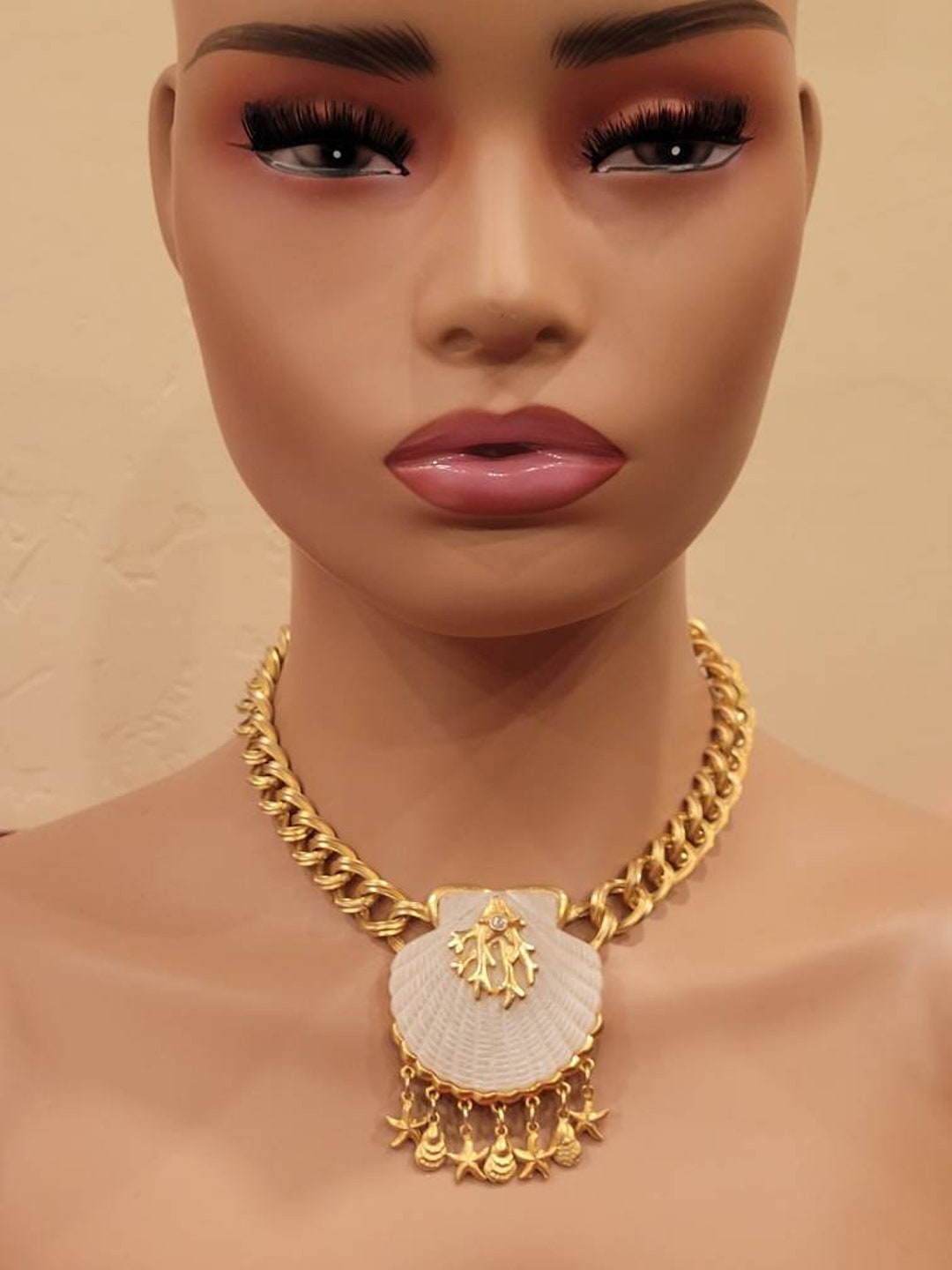 Vintage Gem Craft Gold Tone Chain Necklace With Lucite Etsy