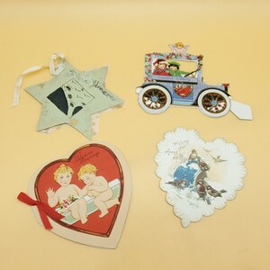 Antique valentines cards, lot of 4