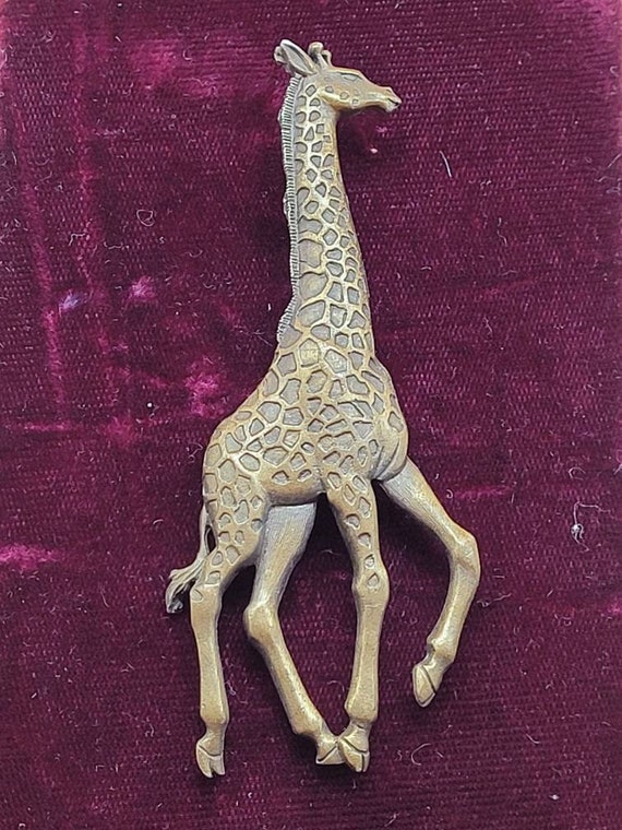 Vintage JJ Jonette bronze tone Giraffe brooch