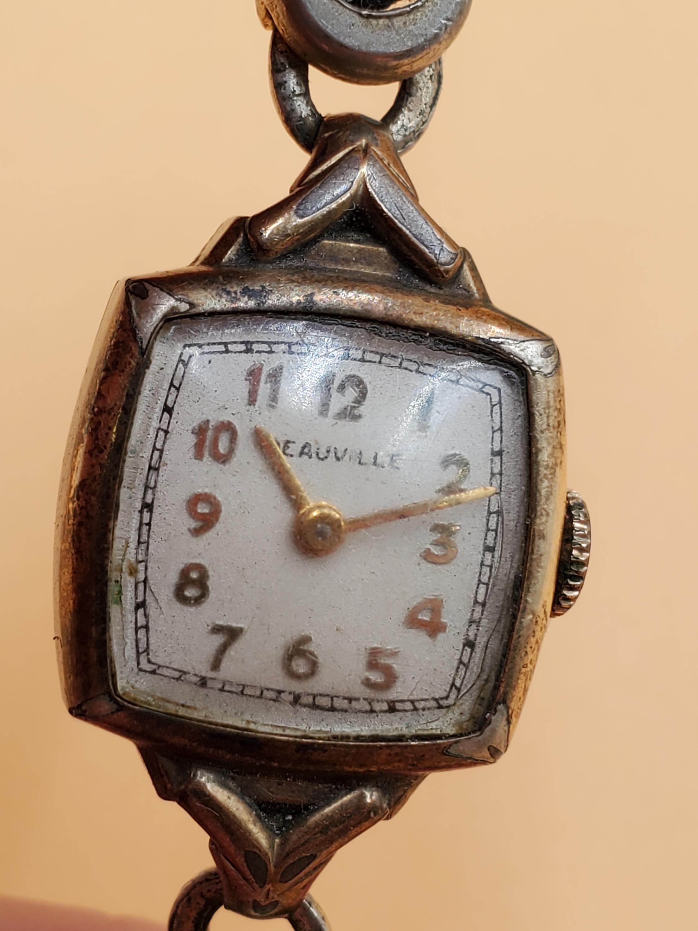 Deauville Vintage Crystal Silver Toned Wristwatch Women\'s Armitron Deauville Diamond Watch Women 15mm Gold Dial Gold  main image 3