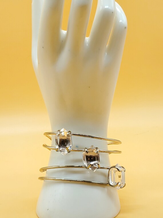 statement clear stone cuff bracelet - image 3