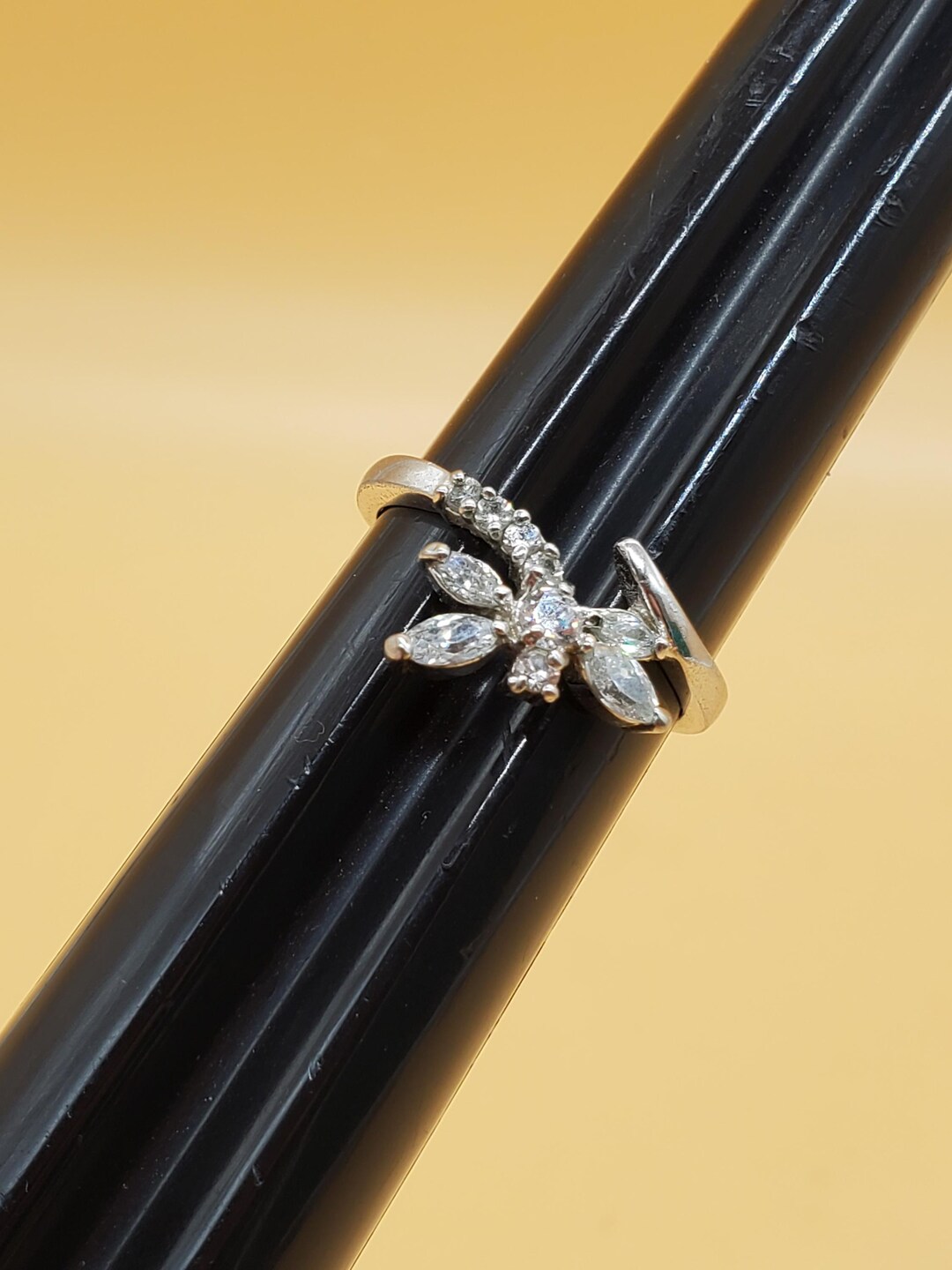 Rsc Wedding Rings Vintage RSC Silver Tone CZ Dragonfly Ring - Etsy