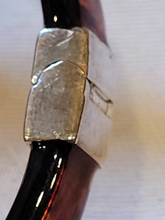 Vintage Milor Italy sterling enamel hinged bangle… - image 8