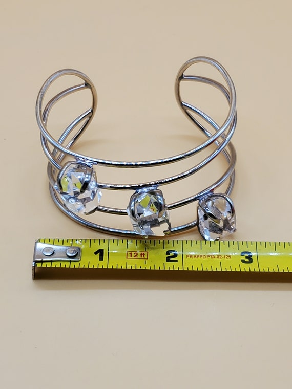 statement clear stone cuff bracelet - image 7