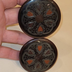 Vintage Germany fancy celluloid top interlocking belt buckle