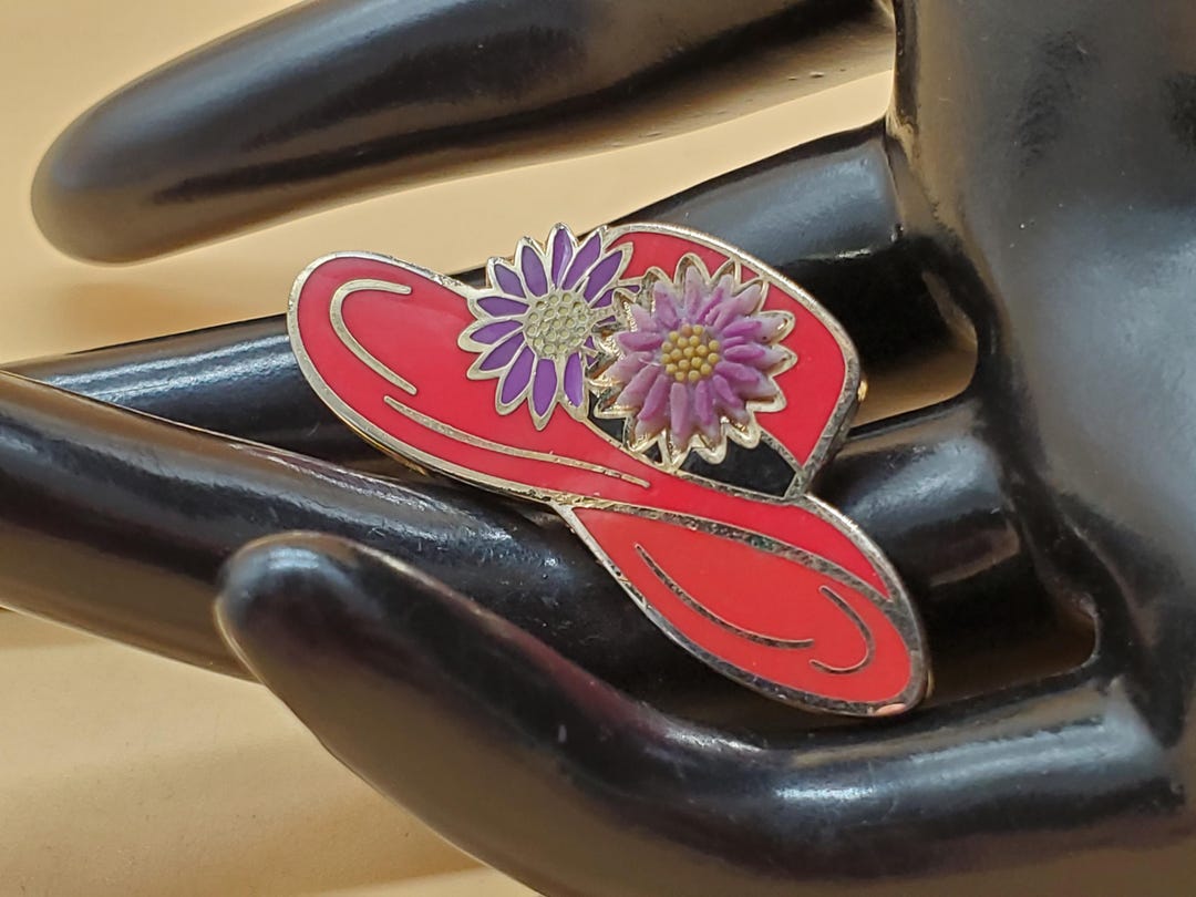 Vintage Red Hat Society Enamel Red Hat Pin - Etsy