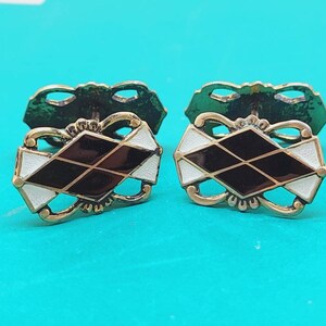 Vintage Askel Holmsen Norne 925S Norwegian enamel cufflinks