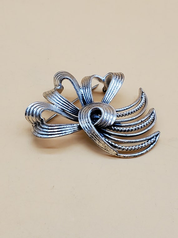 Vintage Danecraft sterling swirl bow brooch - image 7