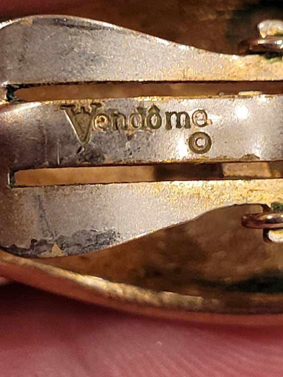 Vintage Vendome matte gold tone domed clip on ear… - image 6
