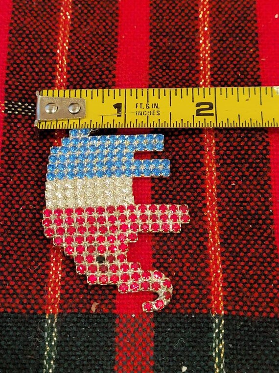 Vintage Bauer red, white, and blue rhinestone Rep… - image 3