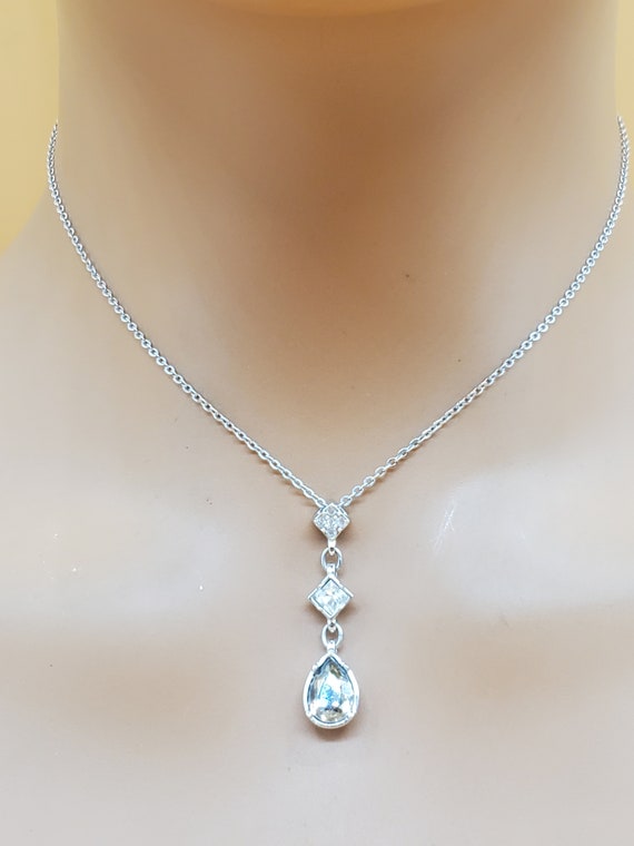 Vintage Swarovski silver tone crystal necklace