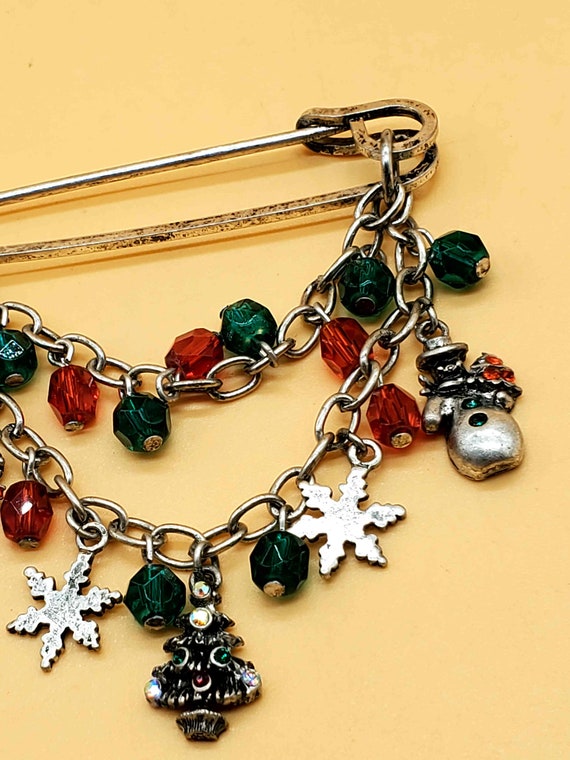 Vintage Holiday/ Christmas dangling chain charm b… - image 6