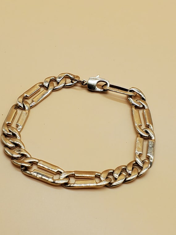 vintage gold plated flat hollow link bracelet