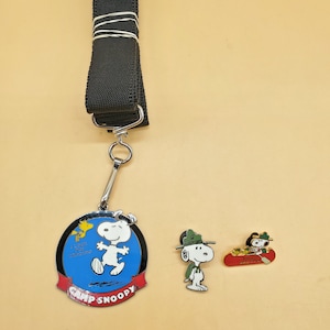 Camp Snoopy enamel medallion lanyard or pin, select styles