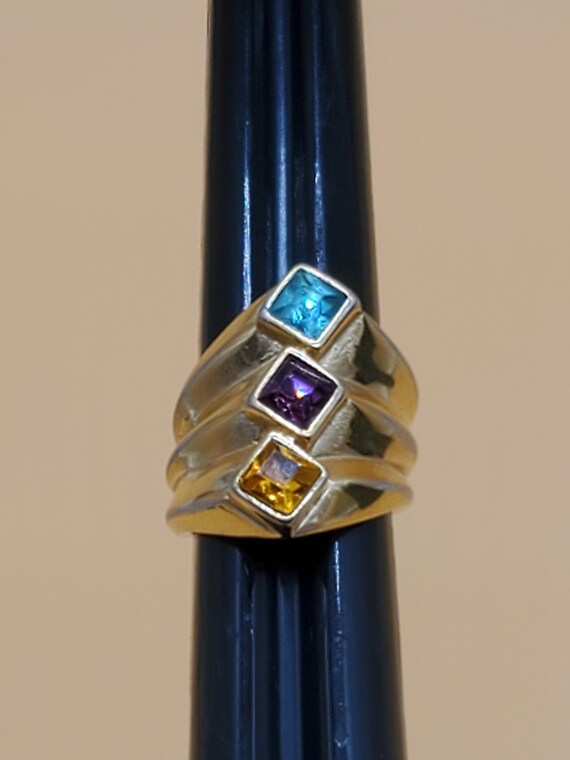 Vintage 18KHGE statement ring - image 5