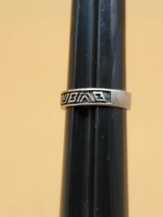 Vintage geometric sterling silver band ring - image 7