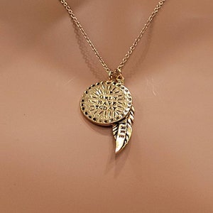 Alisa Michelle &quot;We only have today be wild & free&quot; gold tone charm pendant necklace
