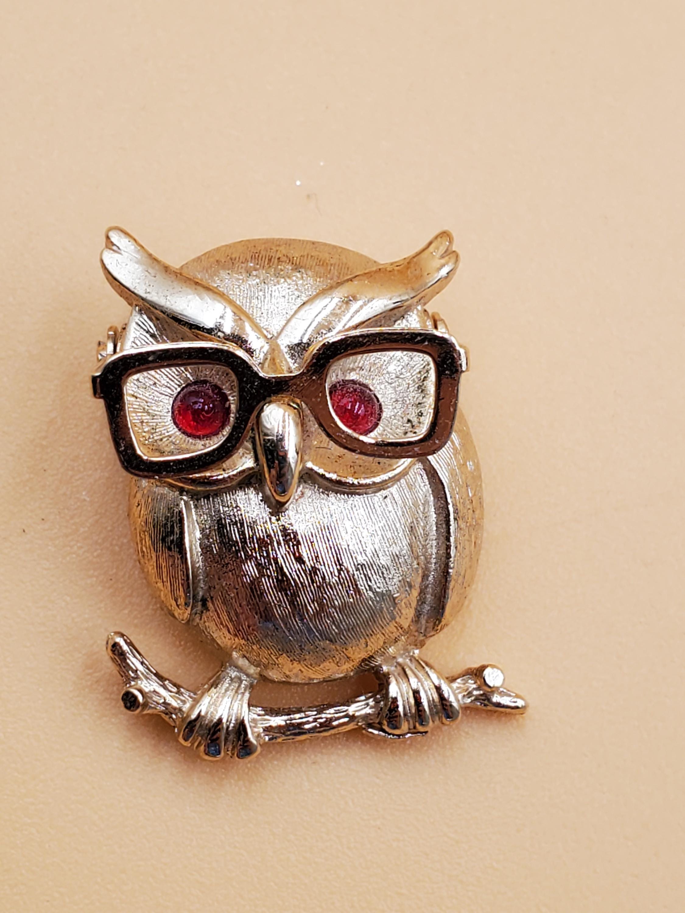Sarah coventry owl brooch - Etsy 日本