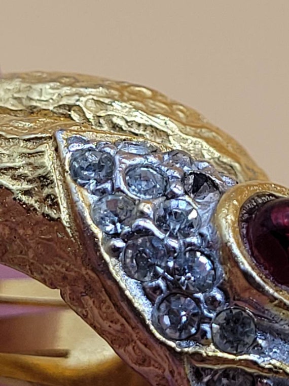 Vintage KJL Kenneth Jay Lane Jeweled Snake clip o… - image 6